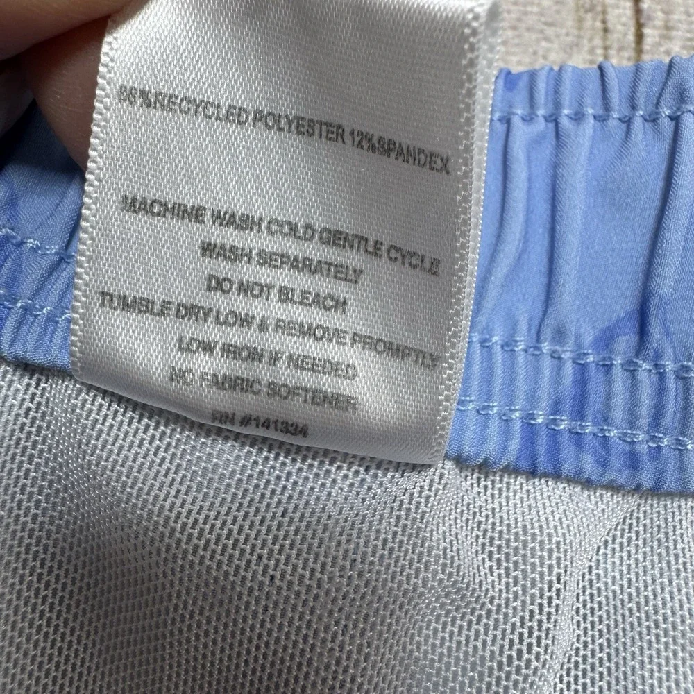 Bear Bottom Men's XXL Lined 7'' Inseam Swim‎ Trunks Shorts Blue Fish Print